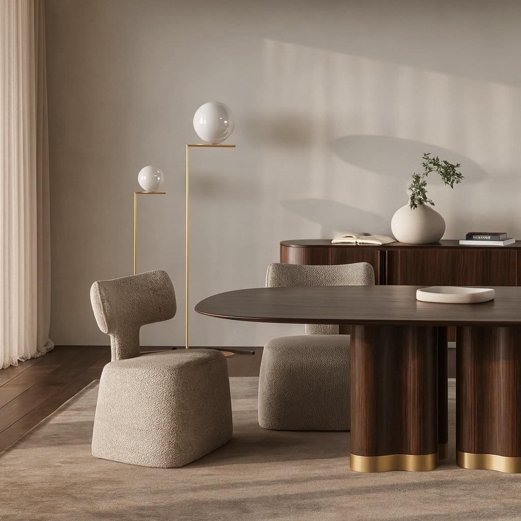 Sedia da pranzo girevole con Silhouette Architettonica-Sotiris Lazou Design Studio In condizioni Nuovo in vendita a NEW YORK, NY