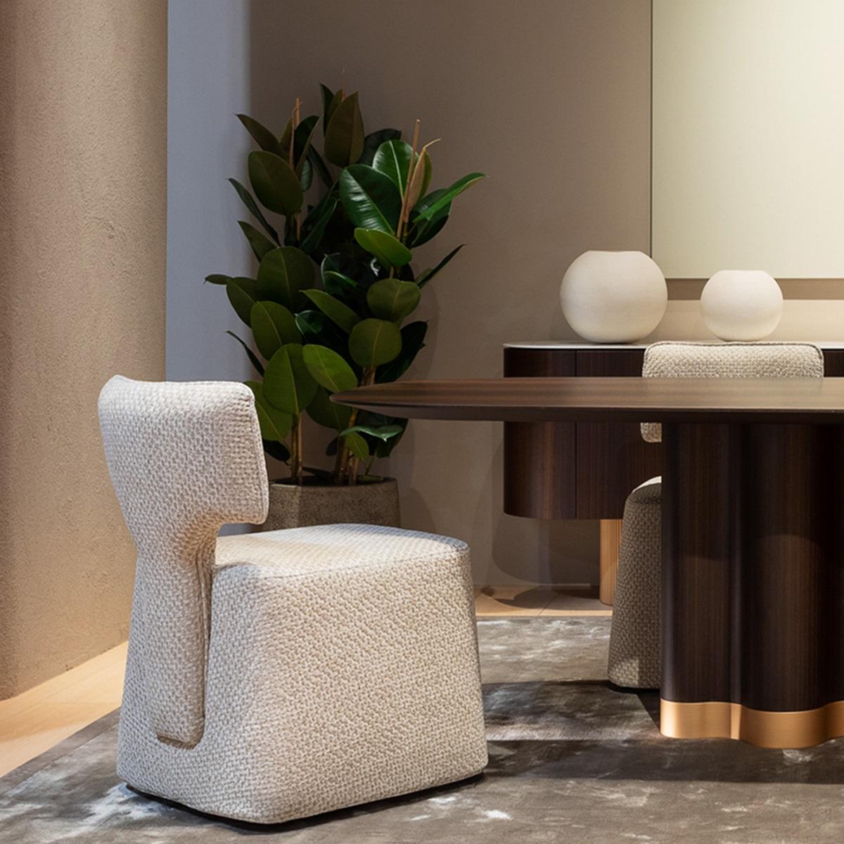 XXI secolo e contemporaneo Sedia da pranzo girevole con Silhouette Architettonica-Sotiris Lazou Design Studio in vendita