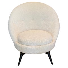 Swivel Egg Chair- Ivory Bouclé