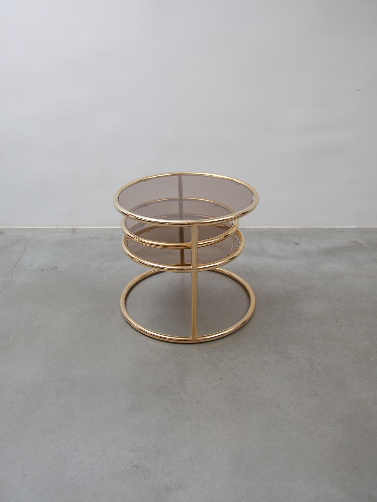 Swivel Glass, Brass Round Coffee Table by Milo Baughman for Morex, Italy, 1970s 10
