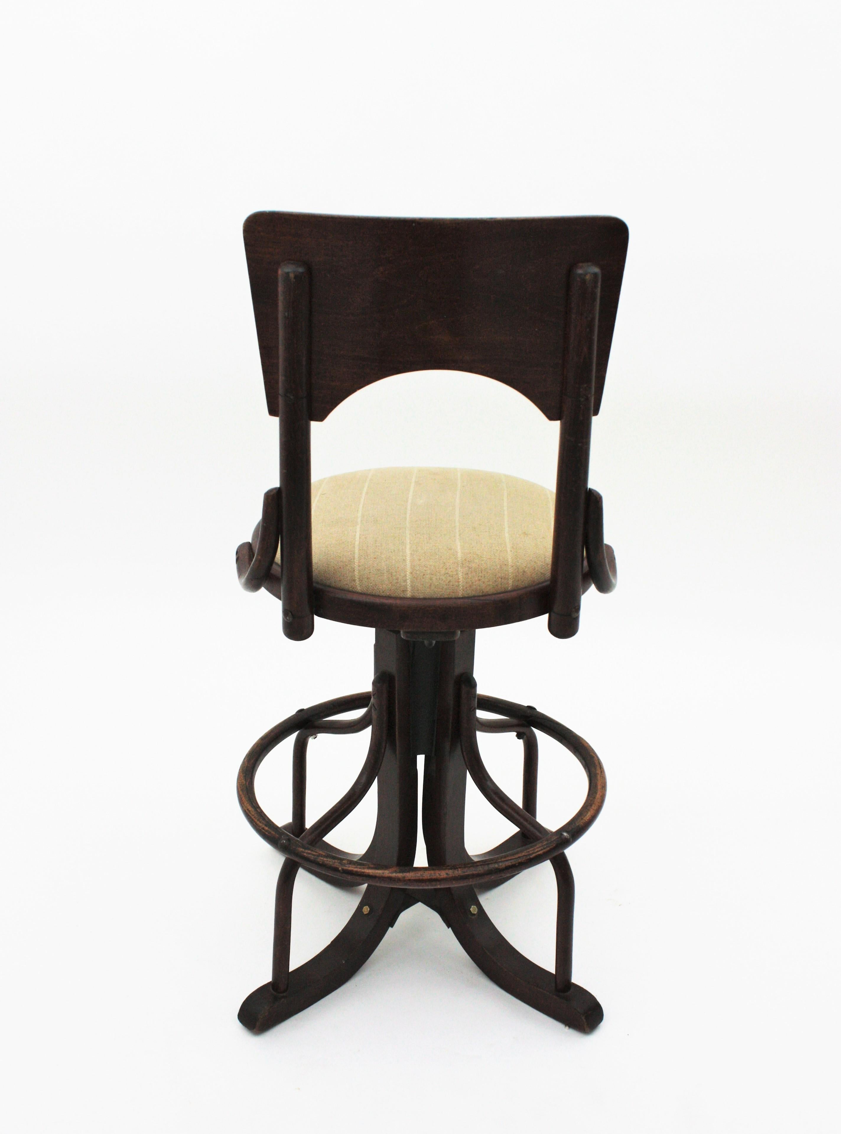 Swivel High Stool in Bentwood For Sale 2