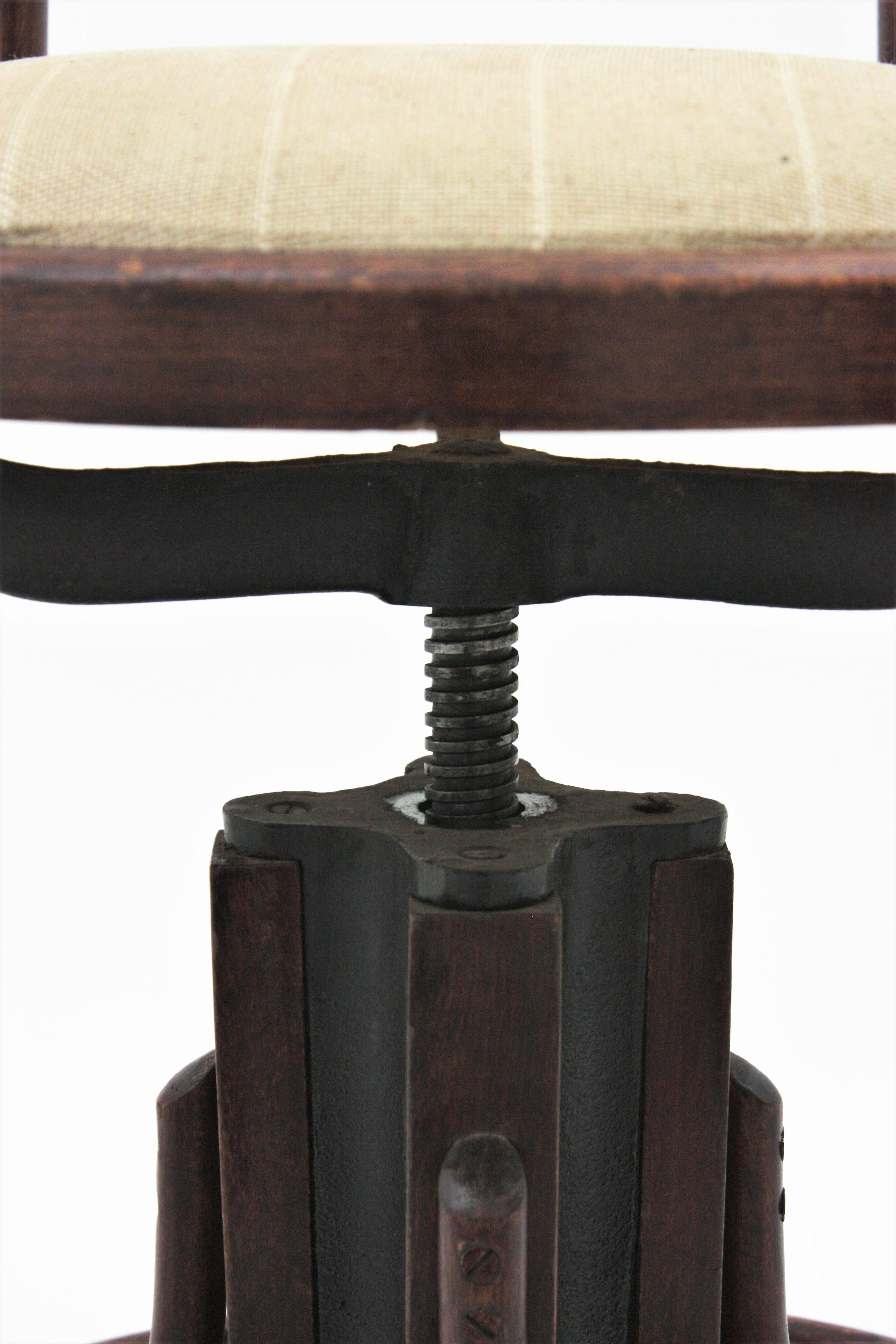 Swivel High Stool in Bentwood For Sale 3