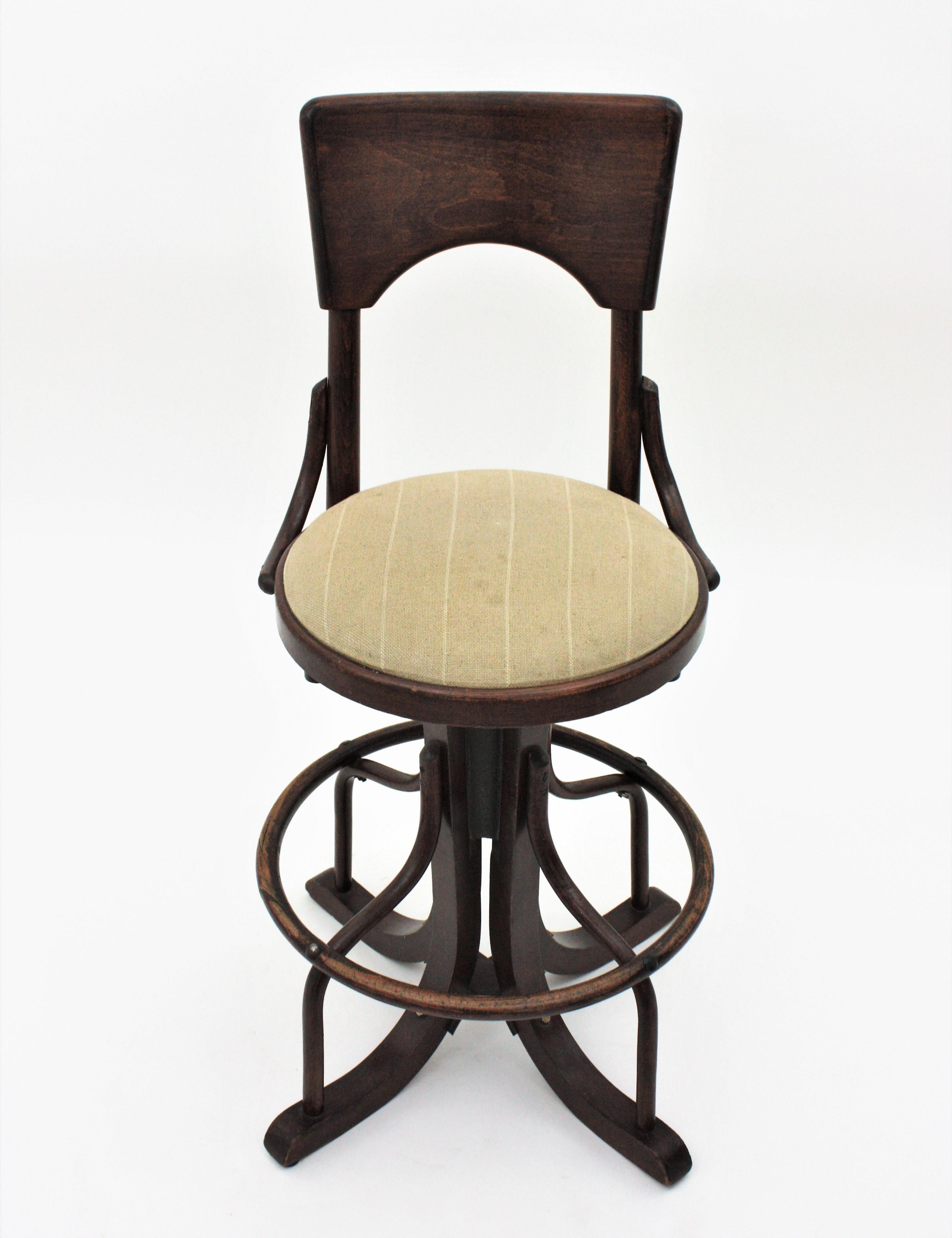 Swivel High Stool in Bentwood For Sale 5