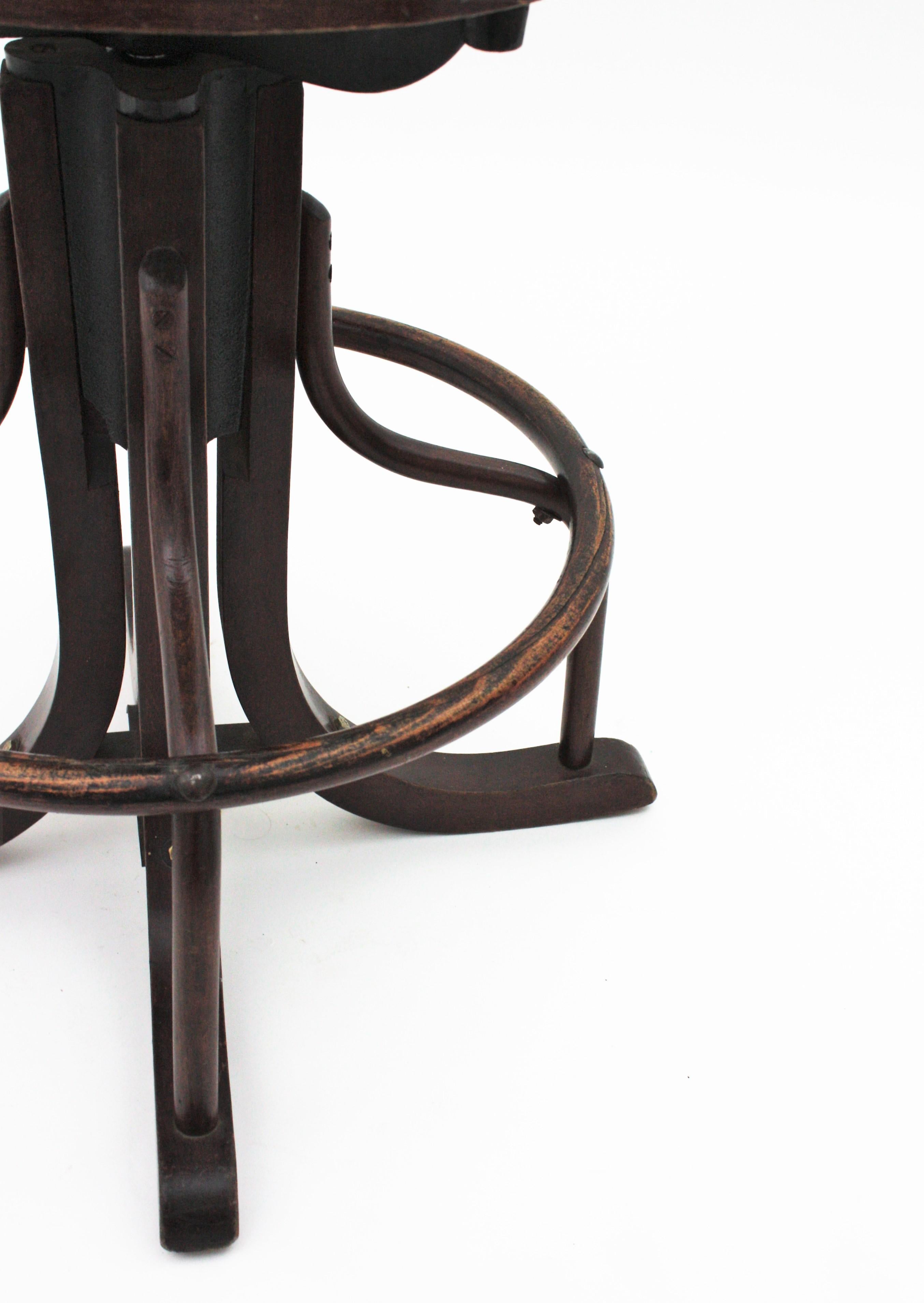 Swivel High Stool in Bentwood For Sale 7