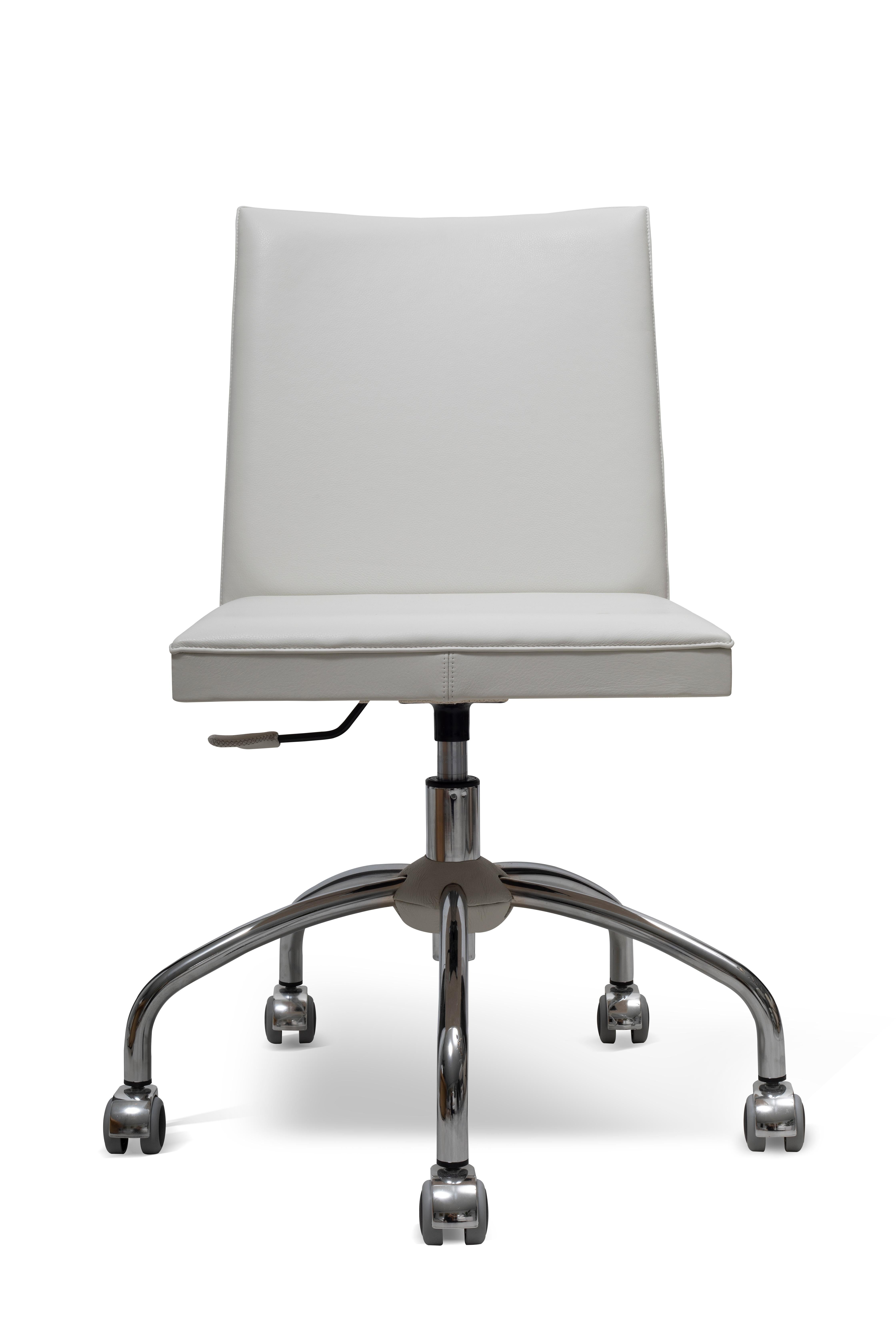 Italian Swivel Leather Desk Chair, Cubé Desk Chair For Sale