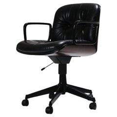 Swivel Leather Office Chair, Ico Parisi, 1960s