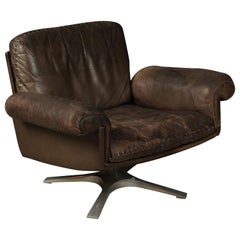 Vintage Swivel Lounge Armchair by De Sede, Model DS31, Switzerland, circa 1970