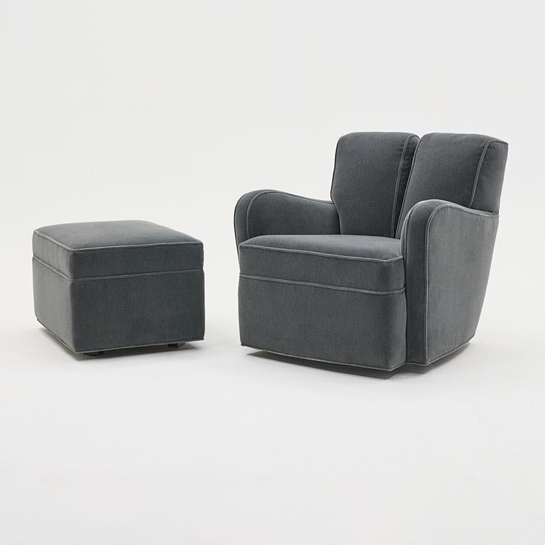 hepbern leather chair with ottoman