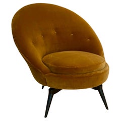 Swivel Lounge Chair in Mustard Velvet by AdM Bespoke