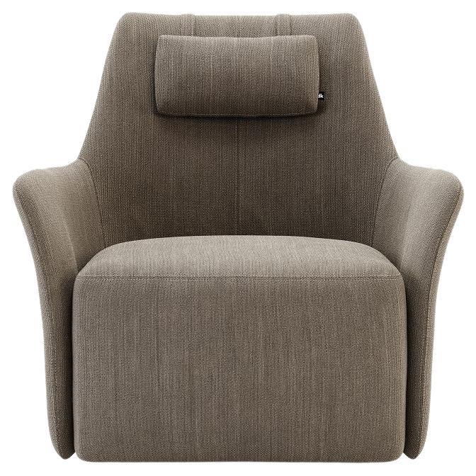 Hand-Crafted Swivel Lounge Chair Made to Order in Faux Leather For Sale