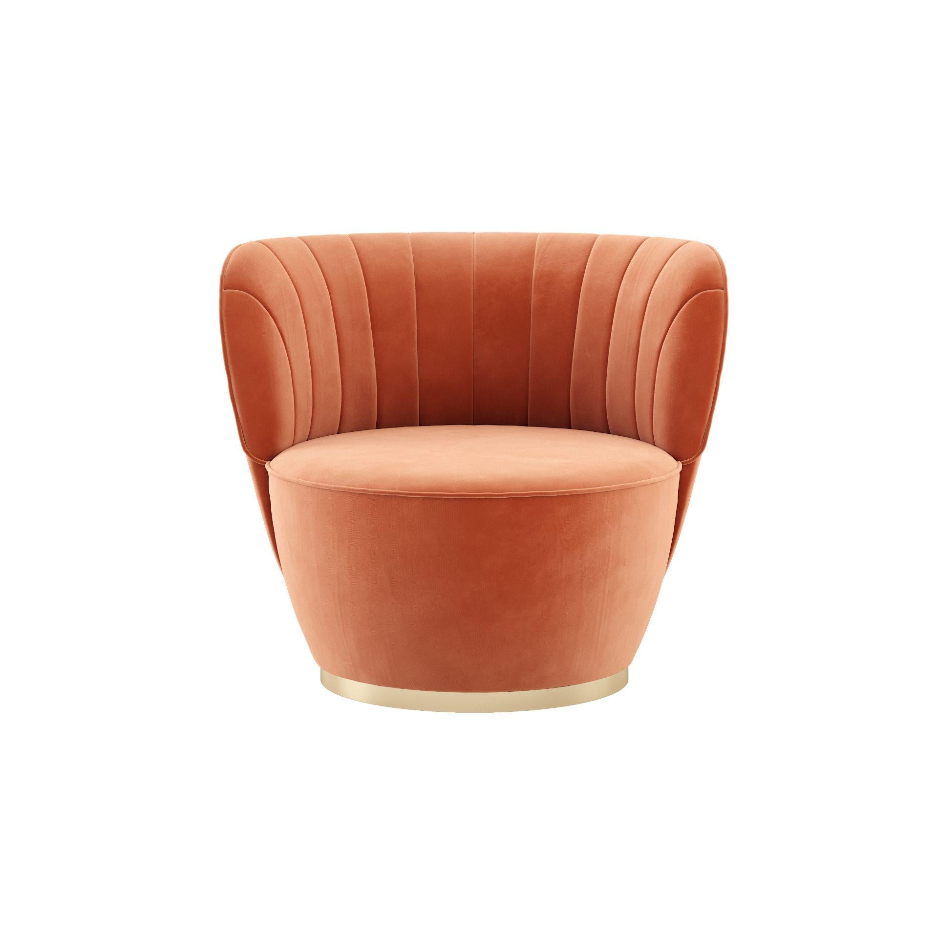 pink swivel barrel chair
