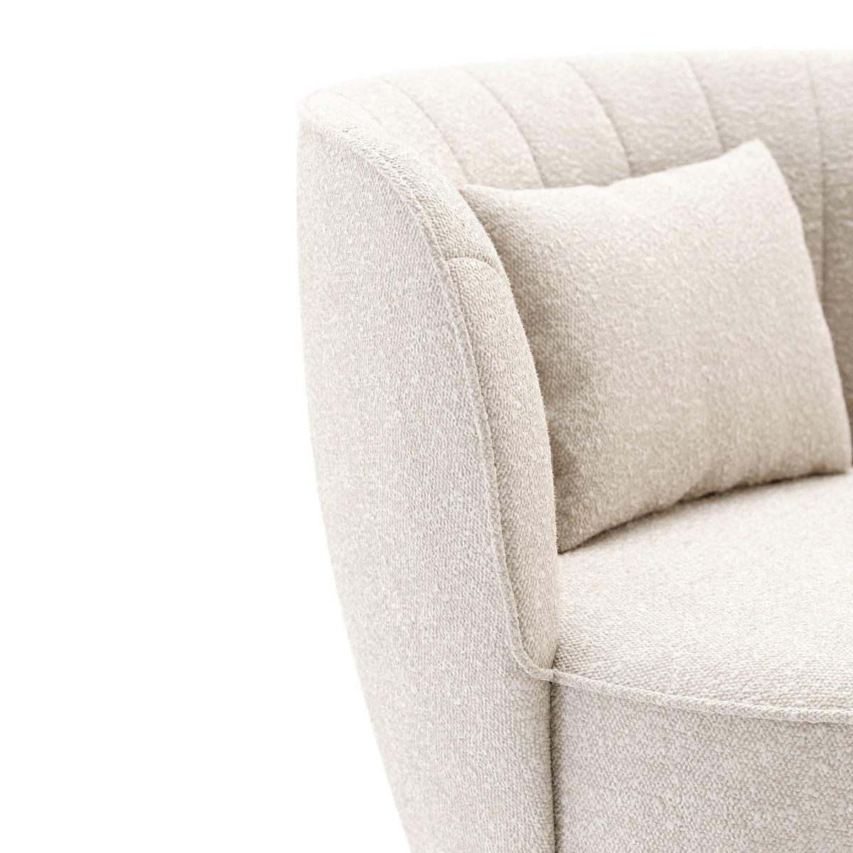 Contemporary Swivel Armchair Upholstered in Custom Velvet Color