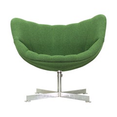 Swivel Lounge Chair with Bamboo Frame by Rudolf Wolf for Rohé Noordwolde