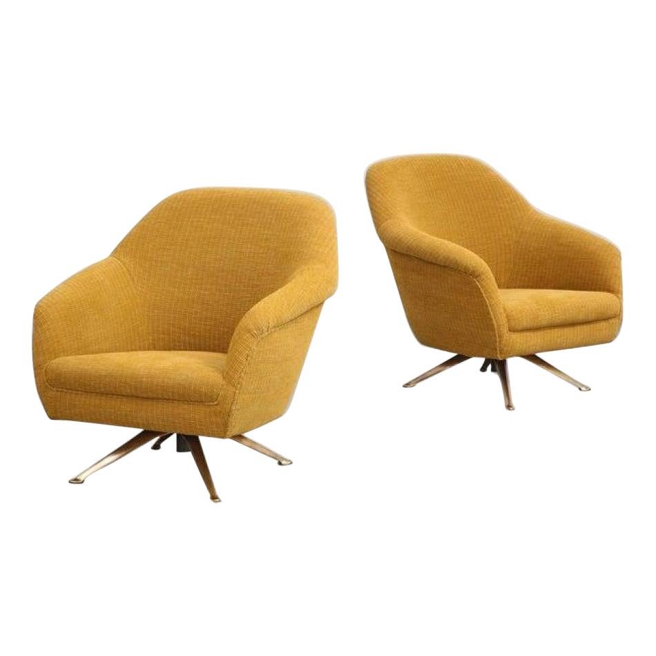 Swivel Lounge Chairs by Osvaldo Borsani for ABV