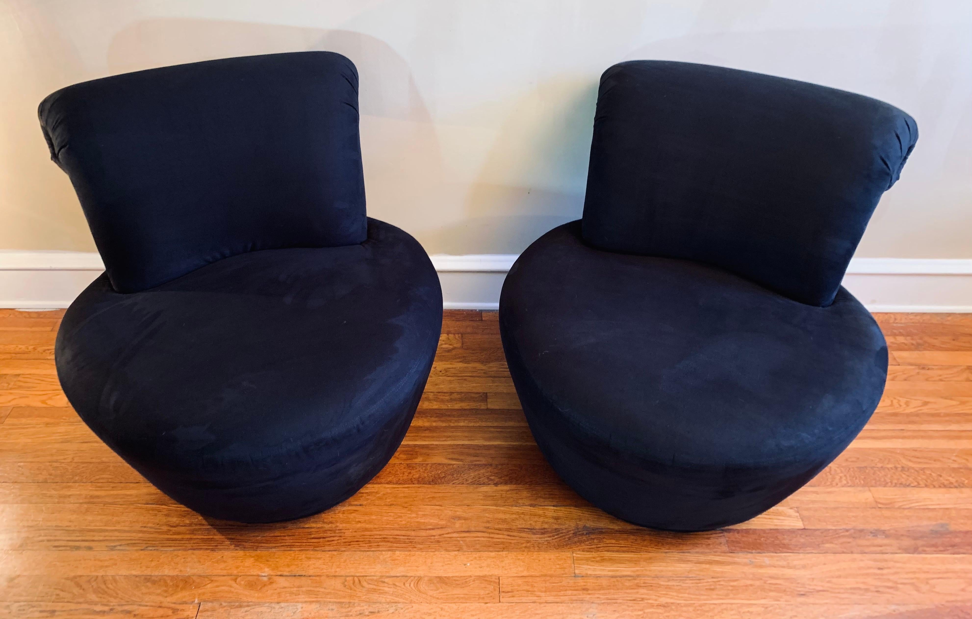 Swivel Lounge Chairs Designed by Vladimir Kagan for Weiman, Pair 3