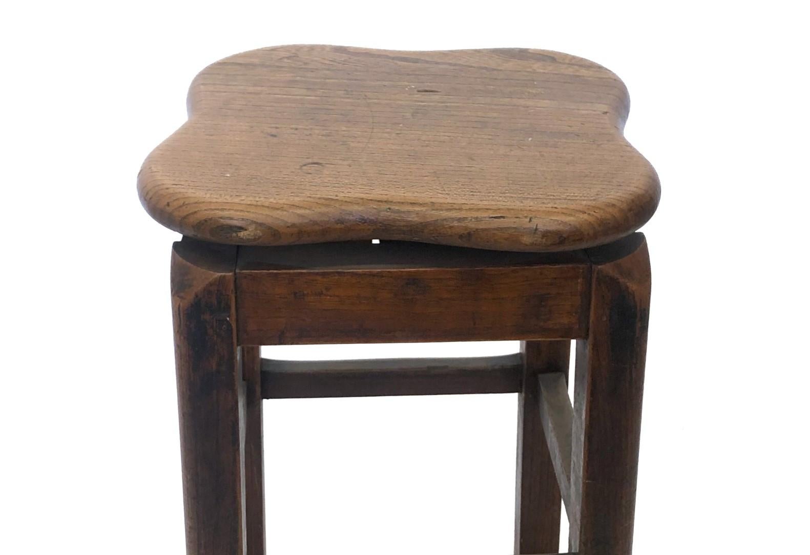 Arts and Crafts Swivel Oak Stool For Sale