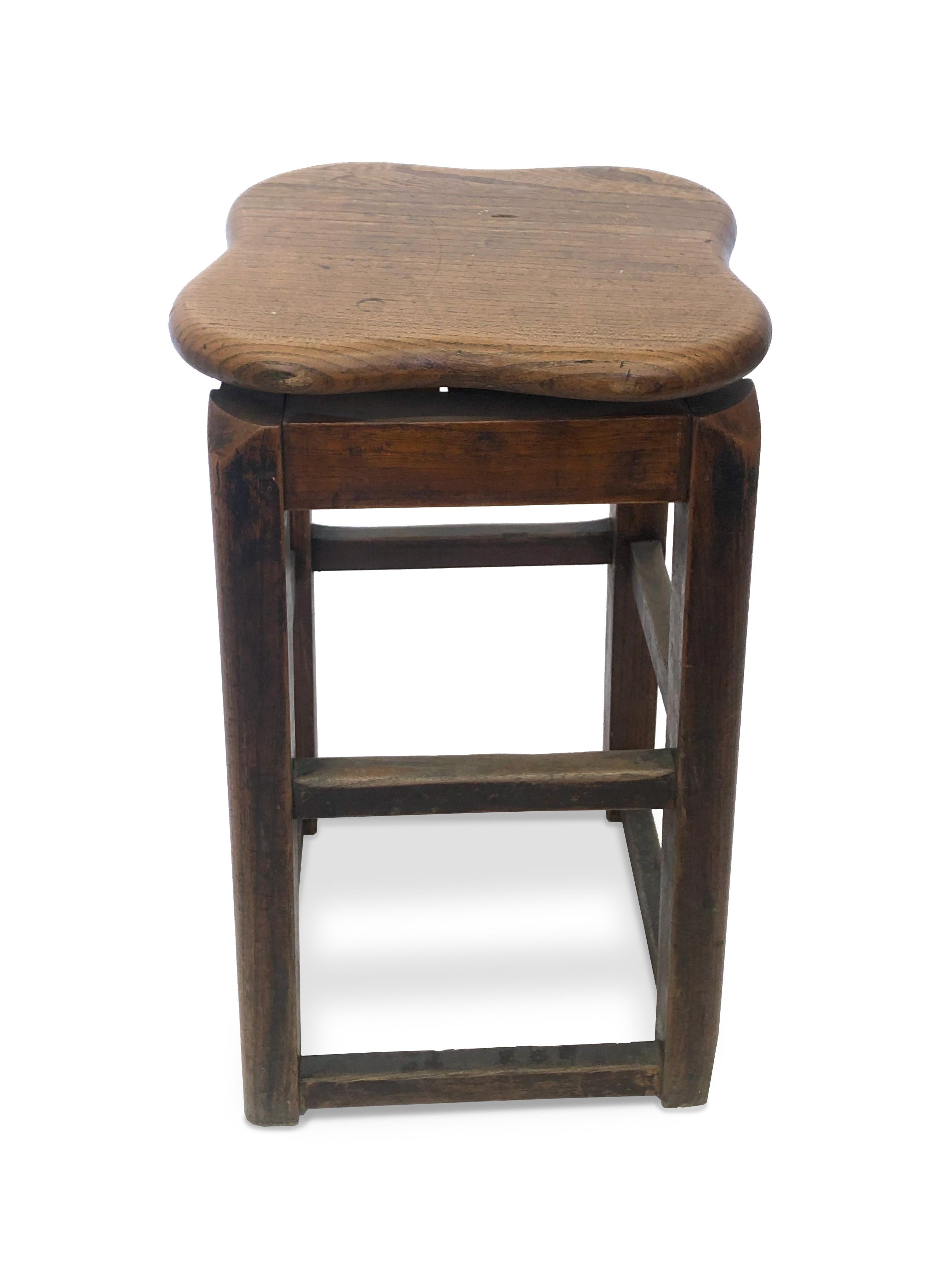 Swivel Oak Stool In Good Condition For Sale In New York, NY