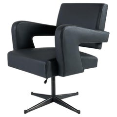 Poltrona da ufficio girevole alla maniera di Jacques Adnet, Francia, anni '60