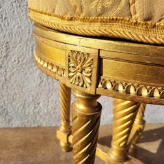 Swivel Piano Stool, Gilded Wood, Late 19th Century