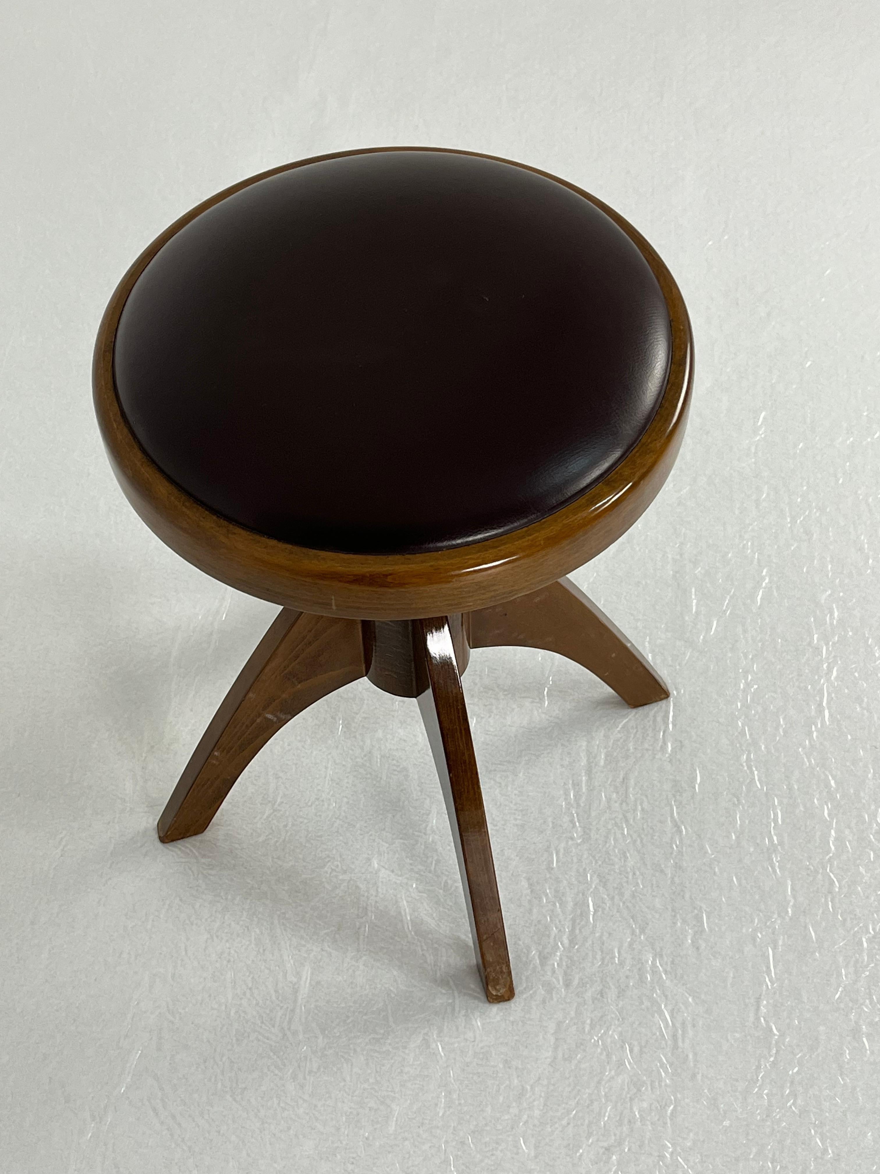 Drehbarer Klavierhocker Made in Italy, 1980er Jahre (Ende des 20. Jahrhunderts) im Angebot