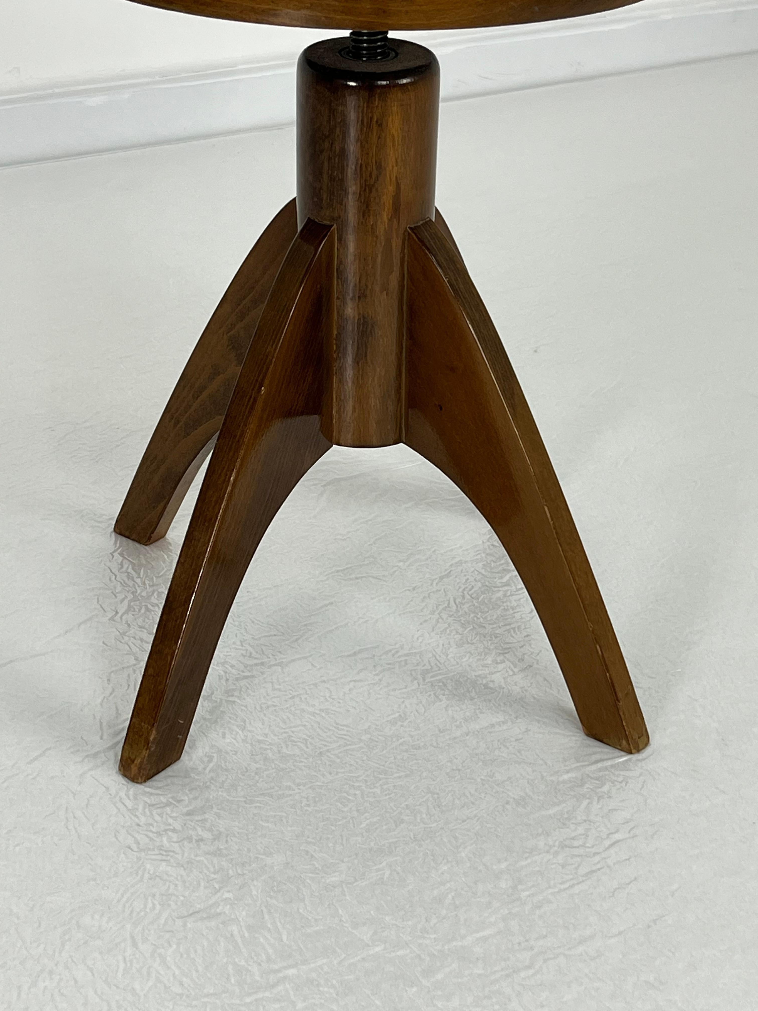 Drehbarer Klavierhocker Made in Italy, 1980er Jahre (Holz) im Angebot