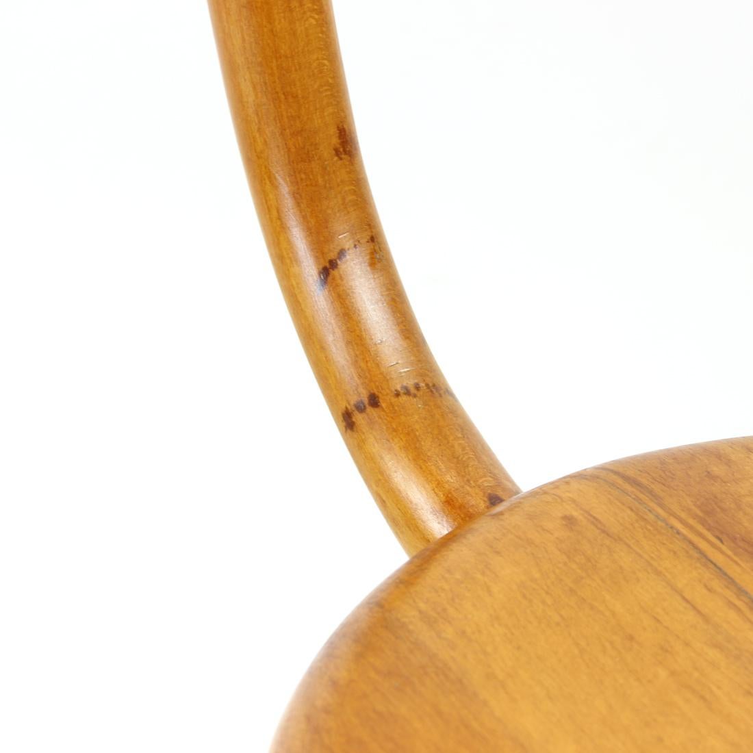 Swivel Piano Stool with Backrest in Oak, Thonet Design, Czechoslovakia, 1950s 3