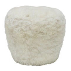Swivel Pouf Fiberglass by Draga & Aurel, Lambswool and Brass 21st Century