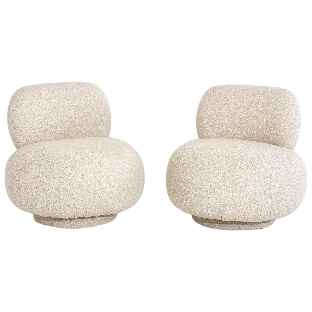Boucle Swivel Chair - 13 For Sale on 1stDibs