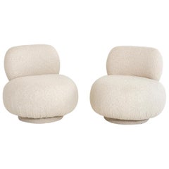 Swivel Pouf Lounge Chairs, 1970