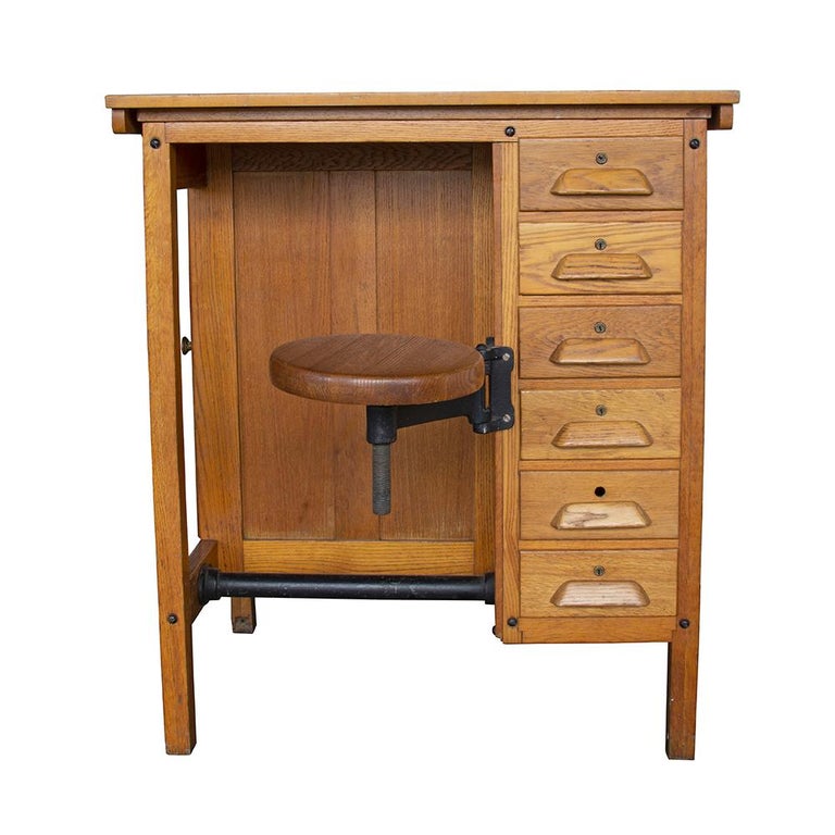 Swivel Seat Watchmaker's Desk at 1stDibs | watchmaker desk