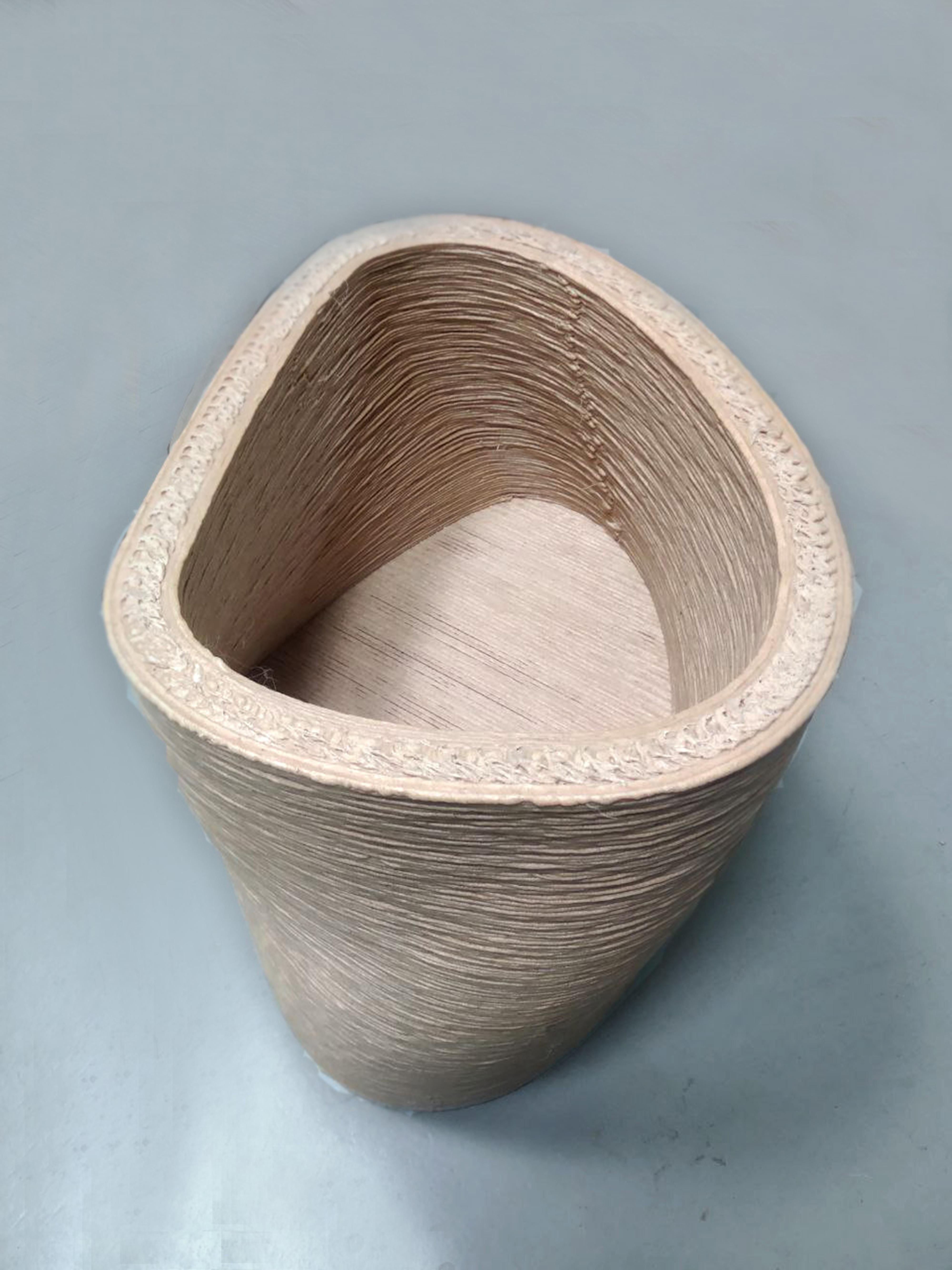 Contemporary Swivel, Stool and Planter, 3D Printed Fermented Sugar and Wood Fibre Mix For Sale