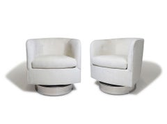 Swivel Tilt Chrome Base Lounge Chairs by Milo Baughman for Thayer Coggin