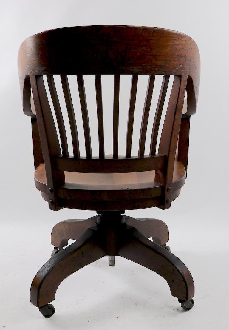 Swivel Tilt Yale Library Bank of England Walnut Desk Office Chair at