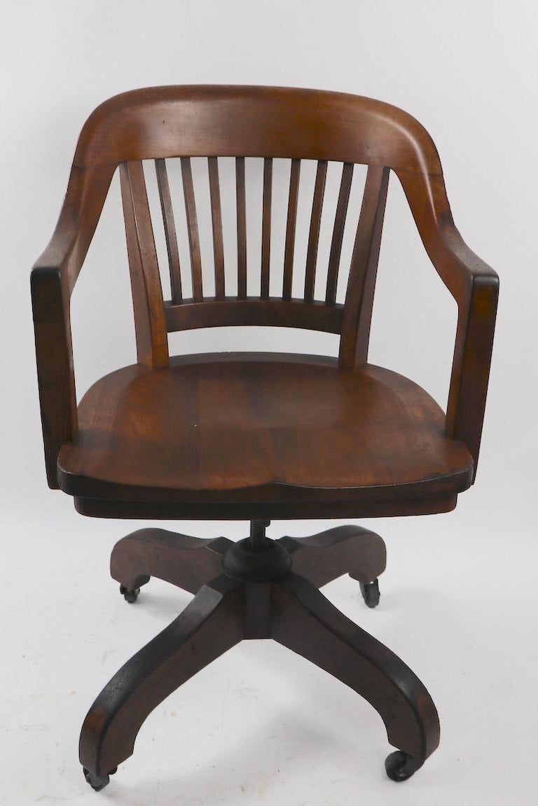 Swivel Tilt Yale Library Bank of England Walnut Desk Office Chair at