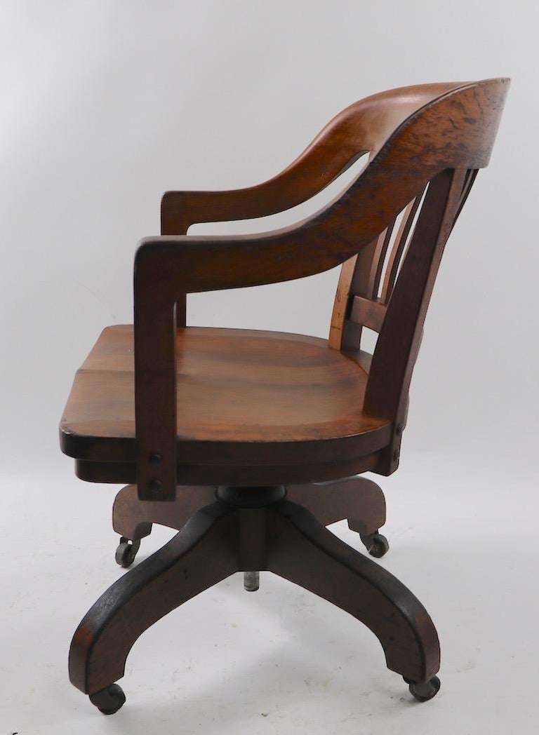 Swivel Tilt Yale Library Bank of England Walnut Desk Office Chair at