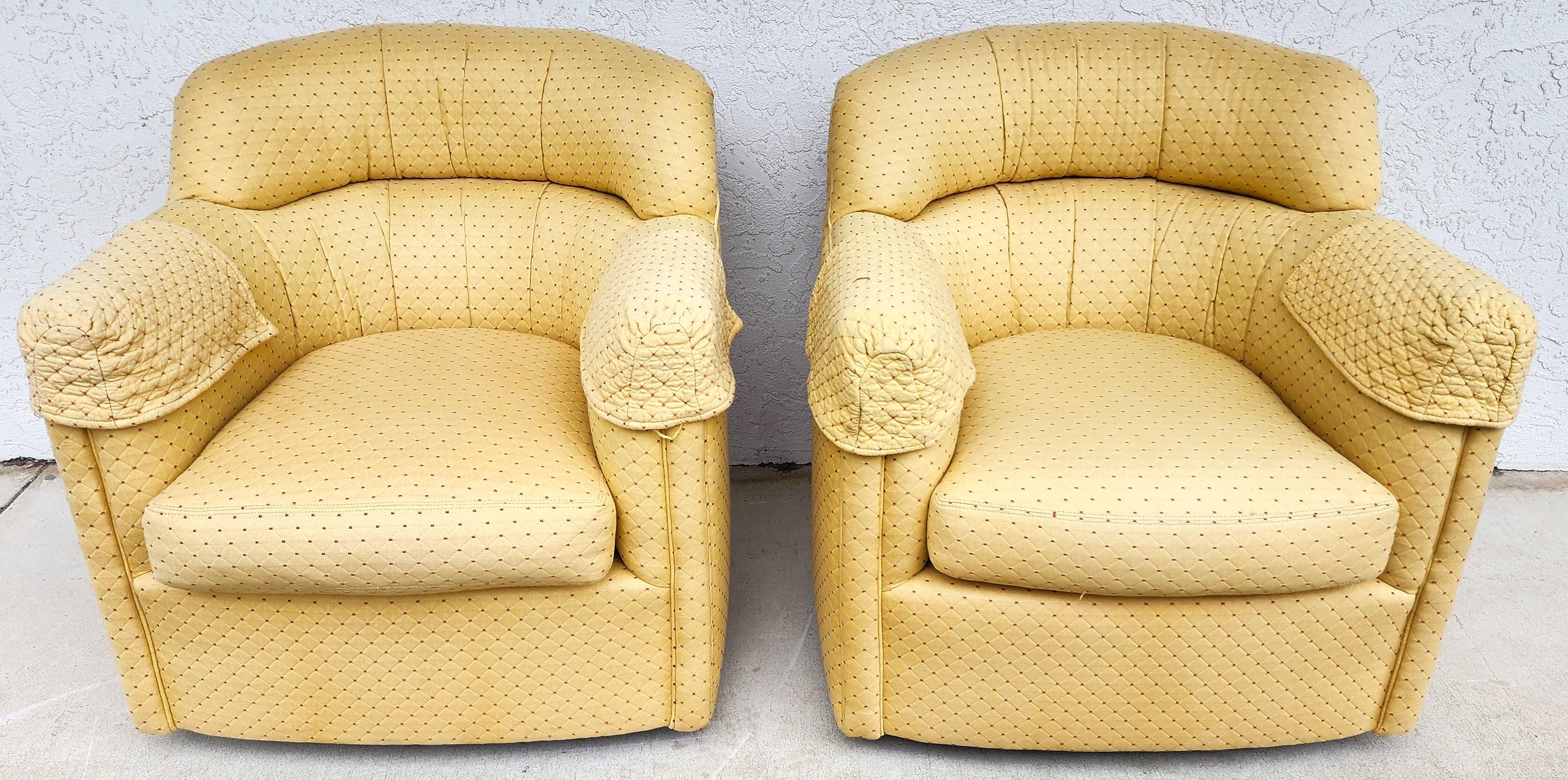 Modern Swivel Tub Chairs by Hancock & Moore Pair