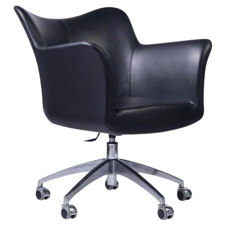 Swivel Upholstered Leather Desk Chair, Jenn Desk Chair For Sale at 1stDibs
