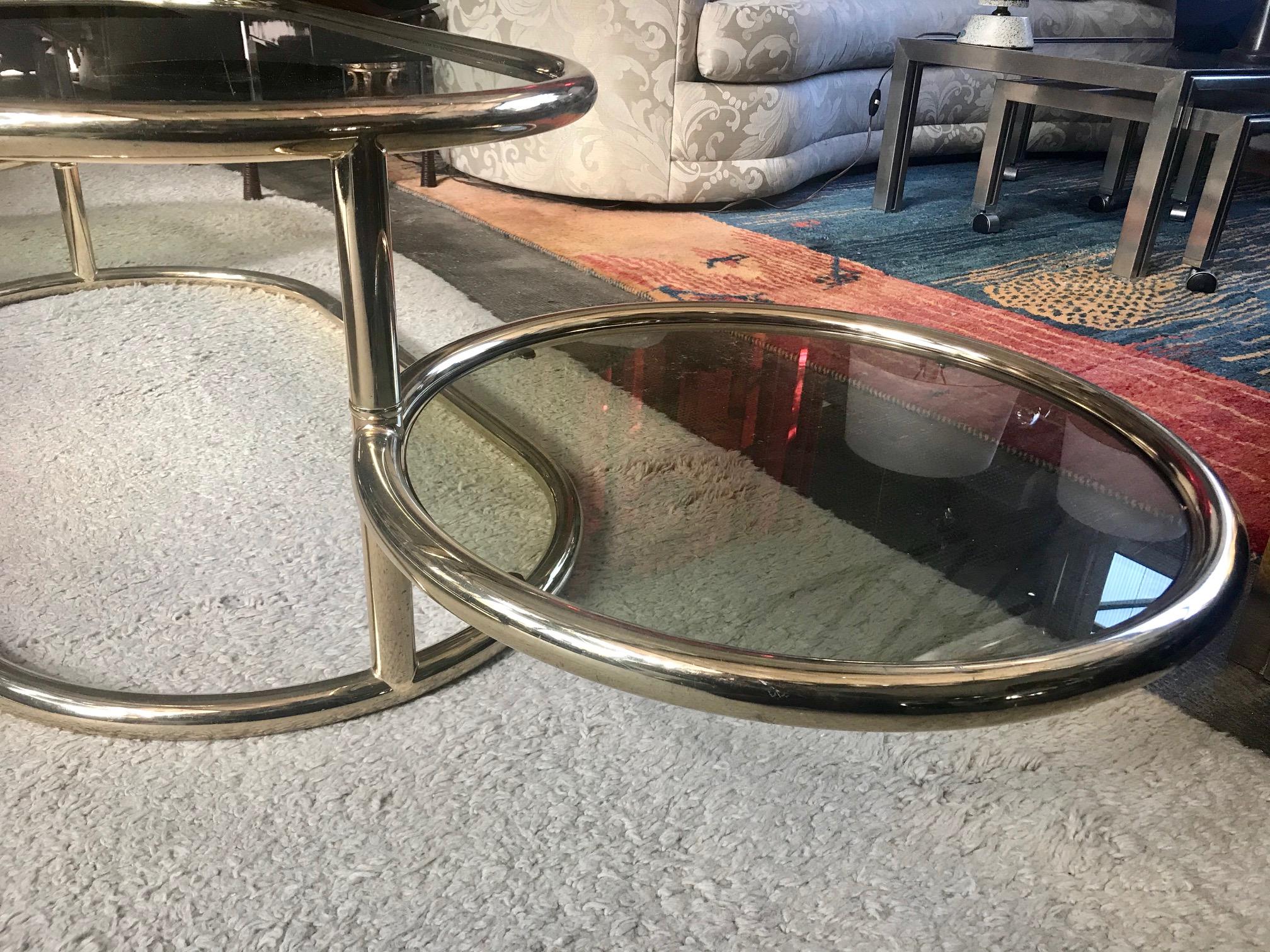 swivel coffee table glass
