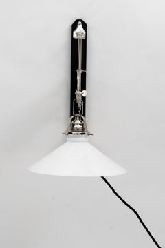 Swiveling and Extendable Nickel-Plated Art Deco Wall Lamp Around 1920s