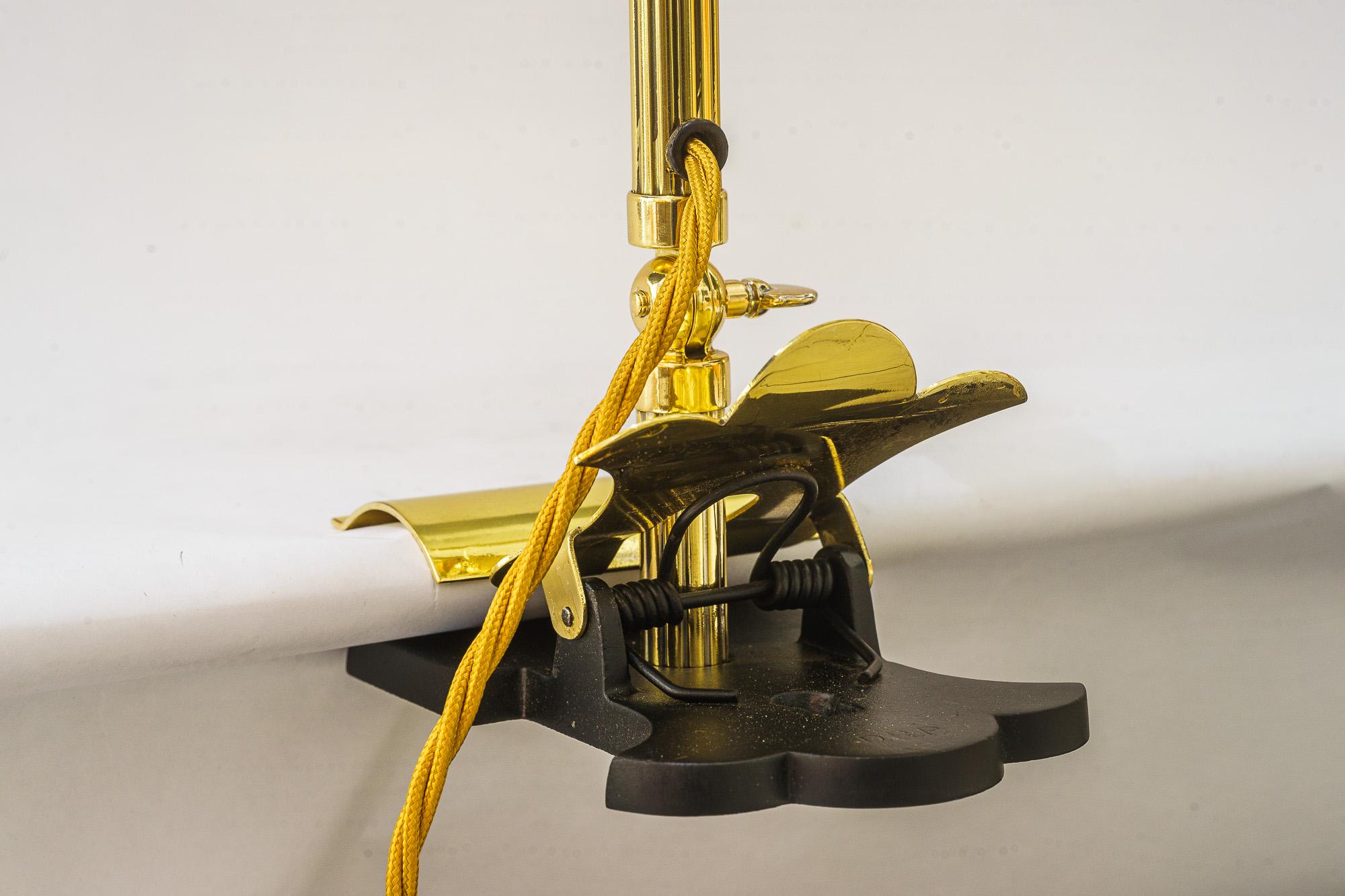 Blackened Swiveling Art Deco Clamp Table Lamp, circa around 1920s