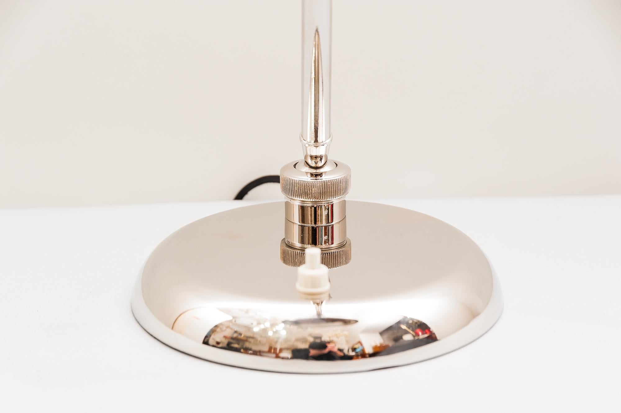 Swiveling Art Deco Nickel Table Lamp 1930s 4