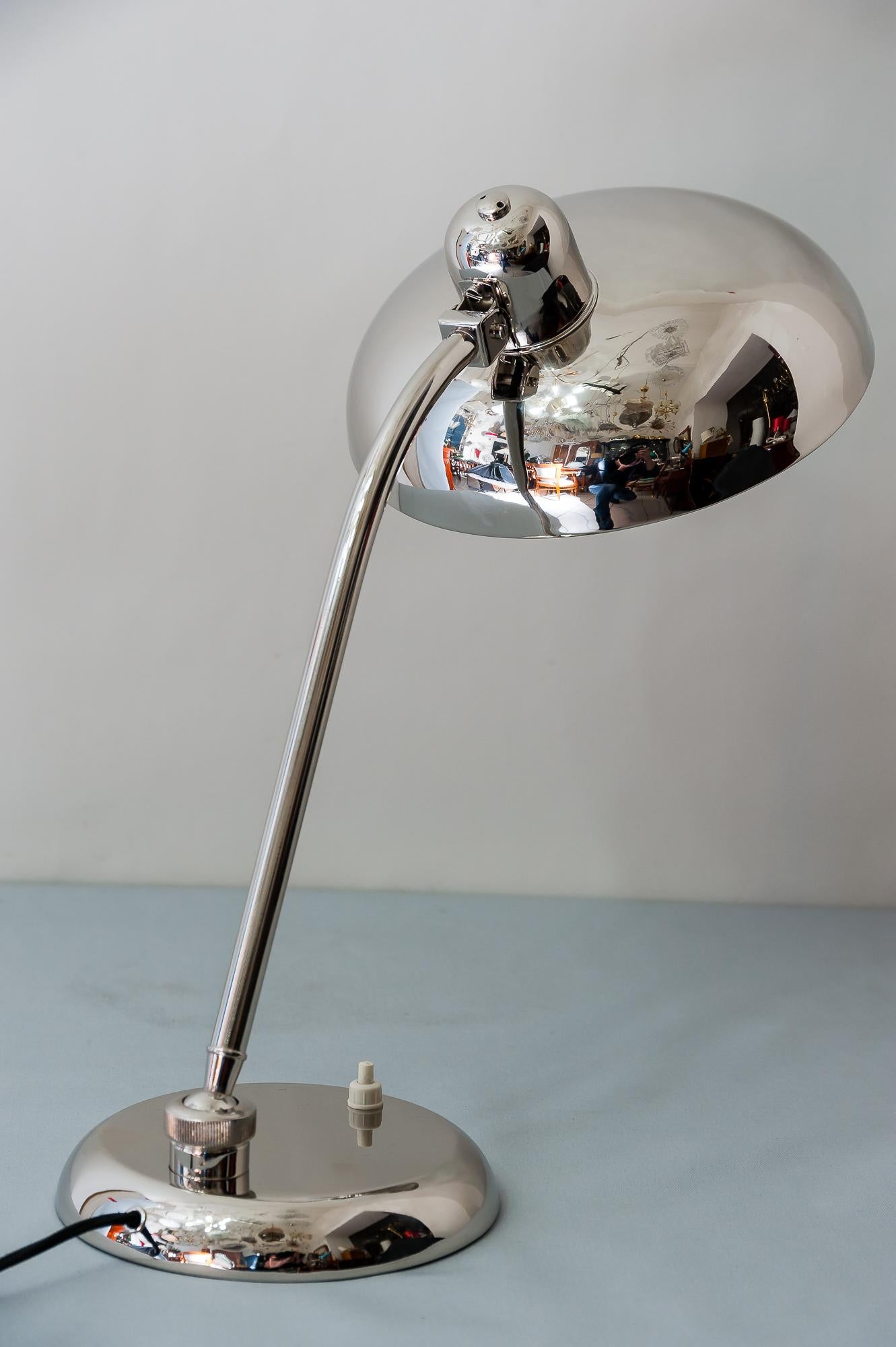 Swiveling Art Deco Nickel Table Lamp 1930s 6