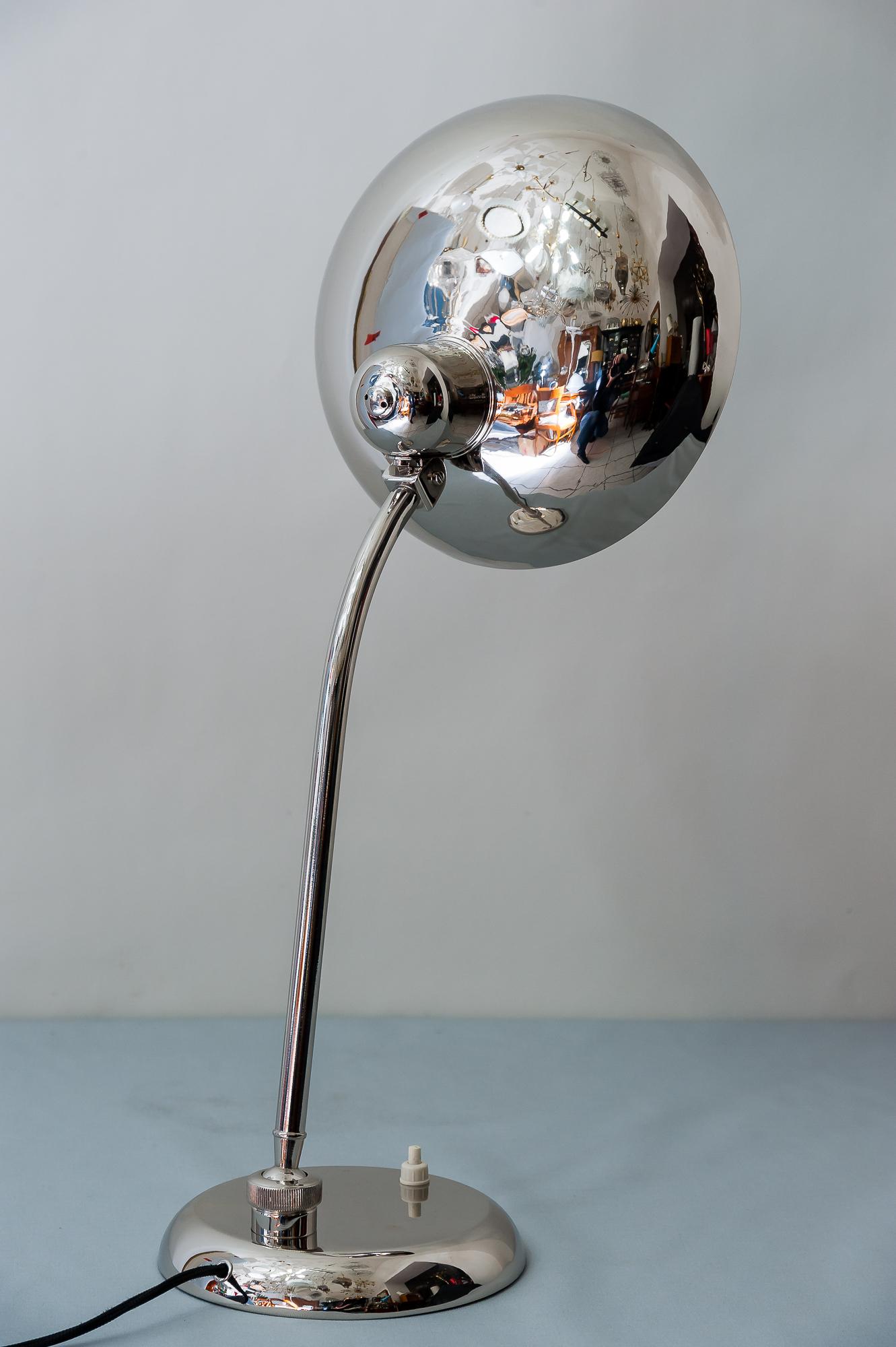 Swiveling Art Deco Nickel Table Lamp 1930s 8