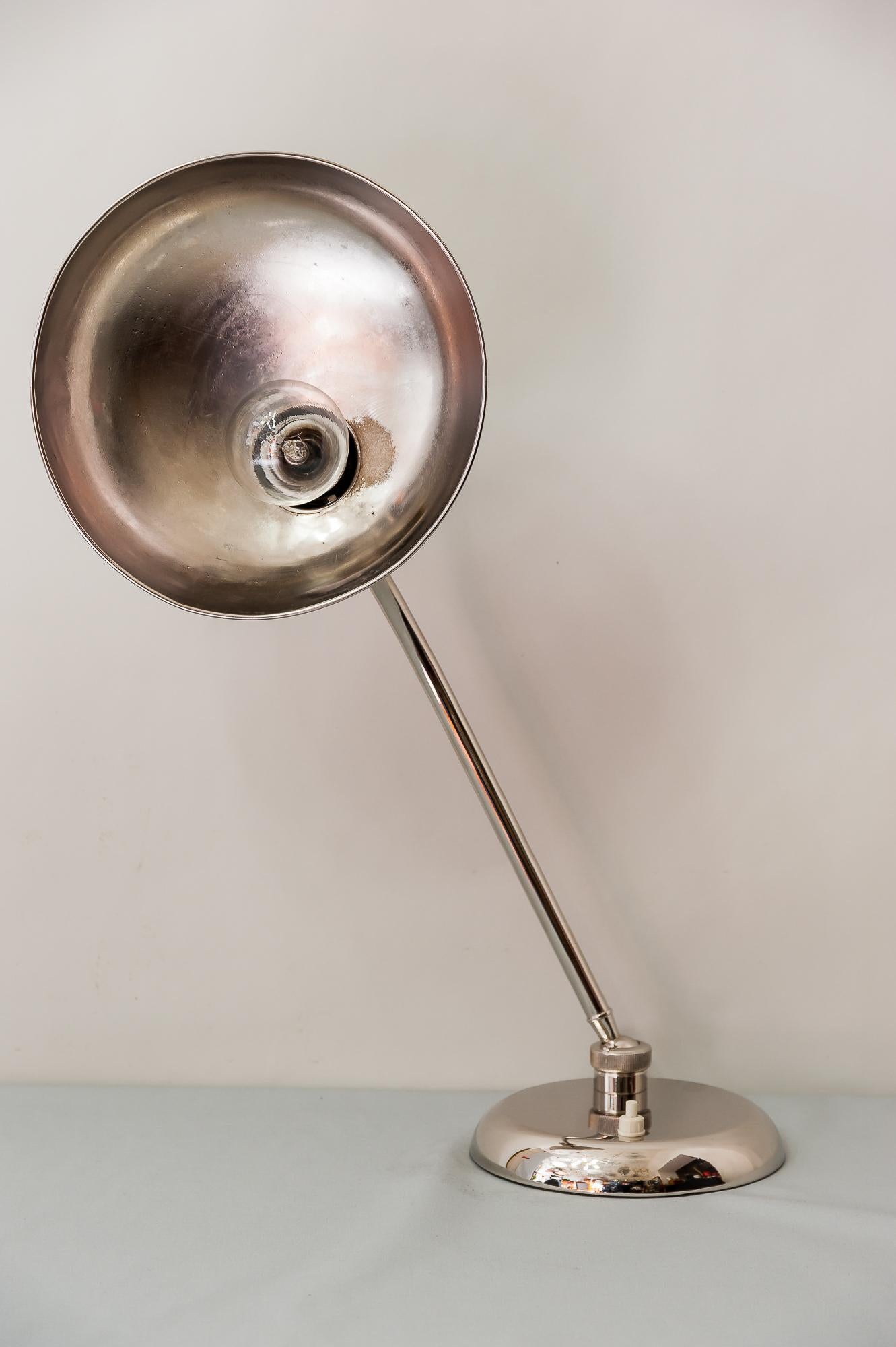 Plated Swiveling Art Deco Nickel Table Lamp 1930s