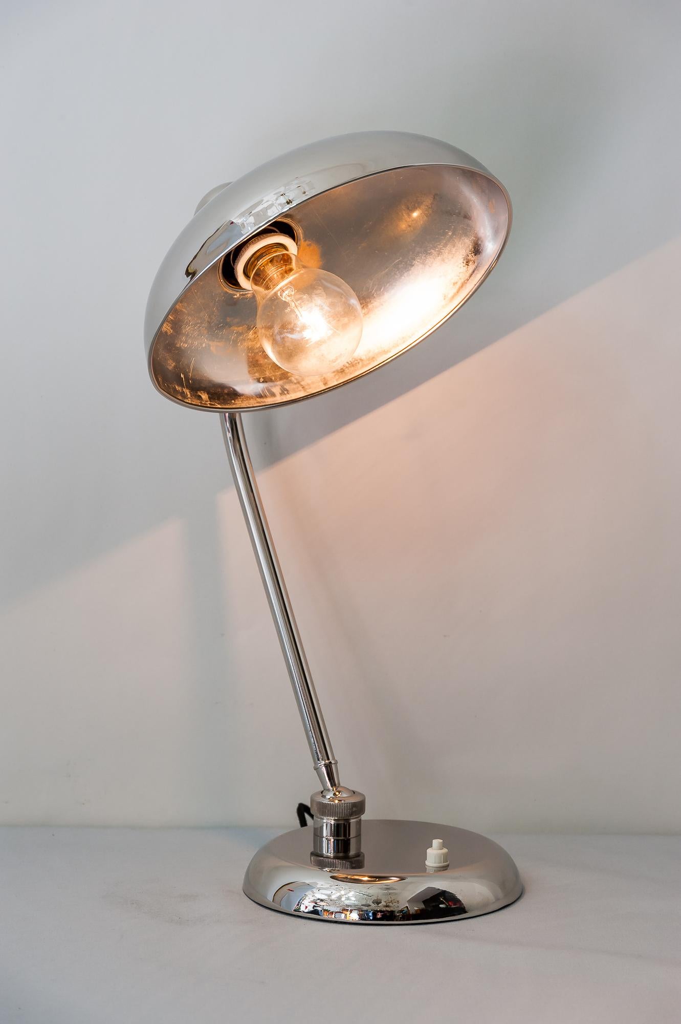 Swiveling Art Deco Nickel Table Lamp 1930s 1