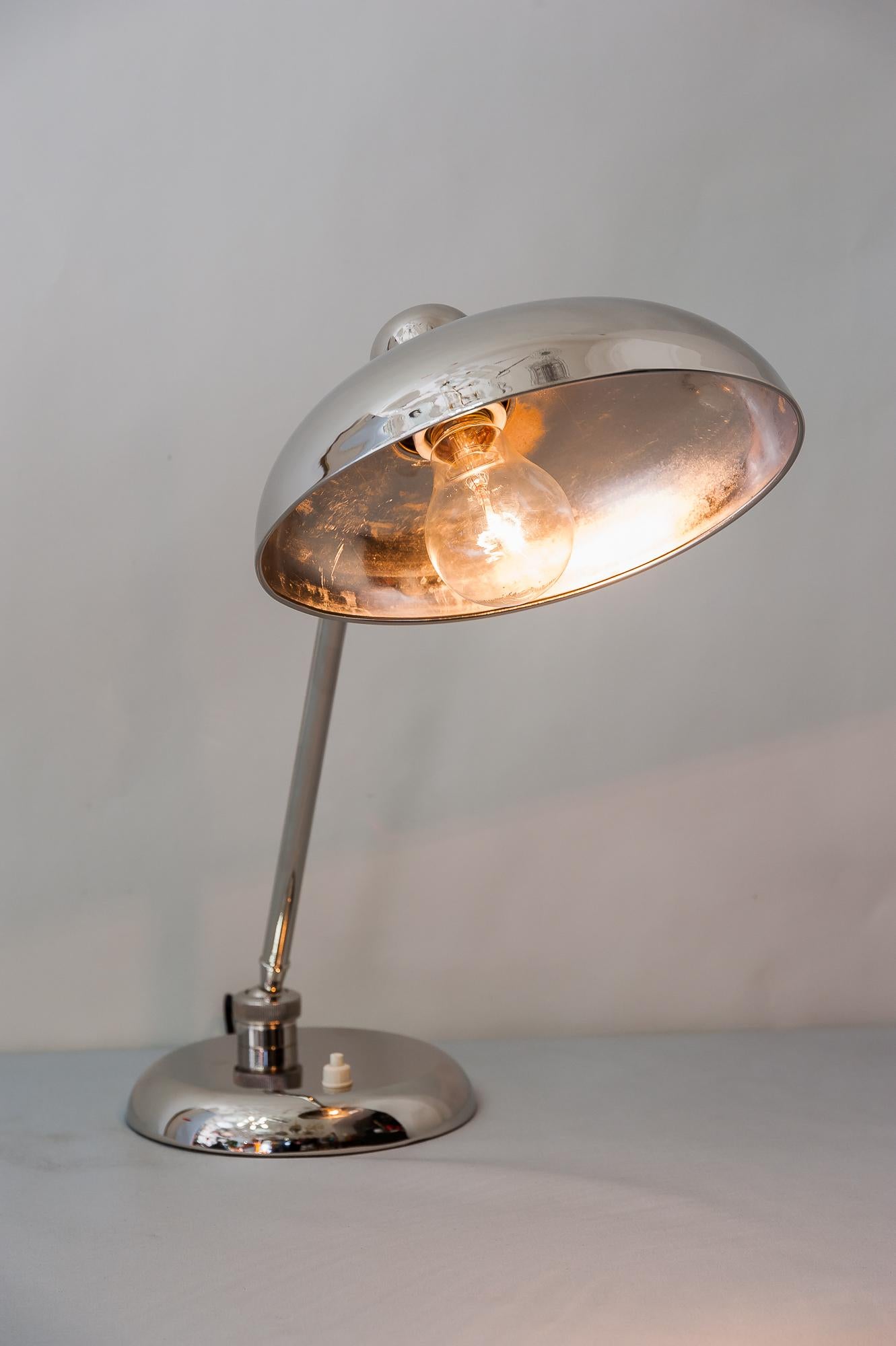 Swiveling Art Deco Nickel Table Lamp 1930s 2
