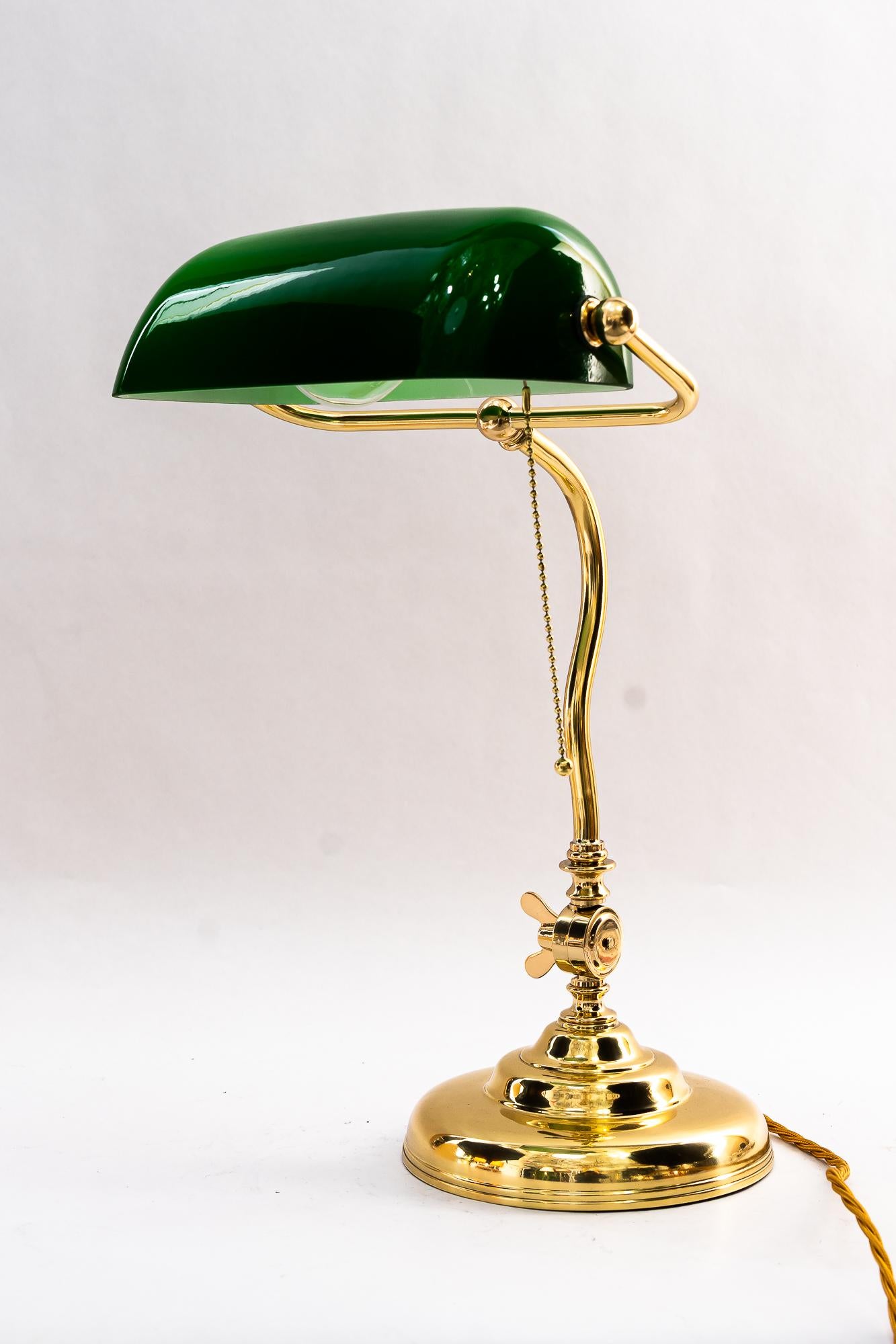 Lacquered Swiveling banker table lamp vienna around 1920s