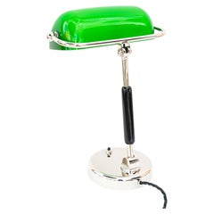 Bauhaus Swiveling nickel - plated banker table lamp germany around 1920s