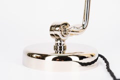 Swivelling Nickel-plated art deco table lamp with green glass shade vienna 1920s