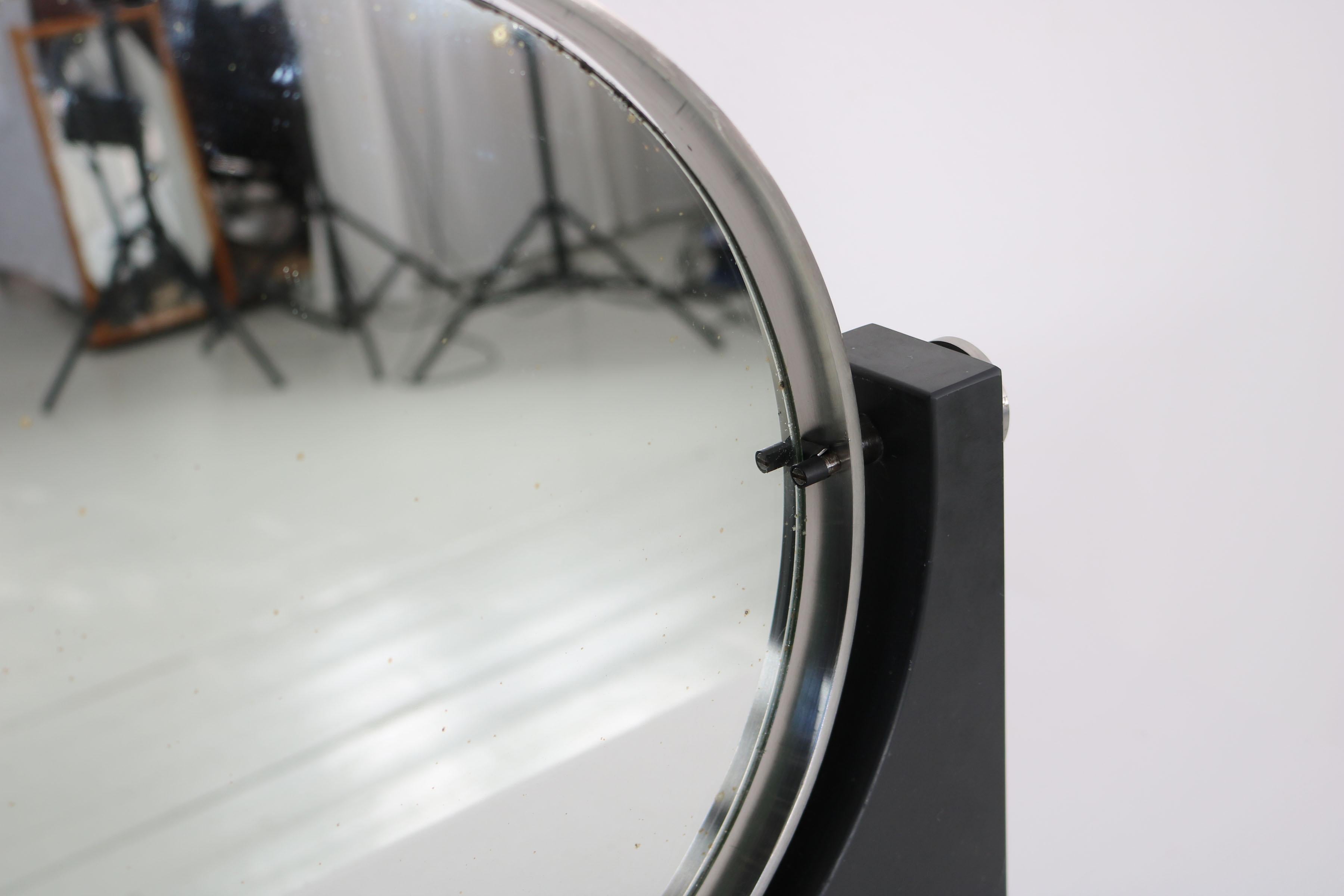  Swivelling Table vanity mirror with black marble base, Italy 1960s For Sale 5